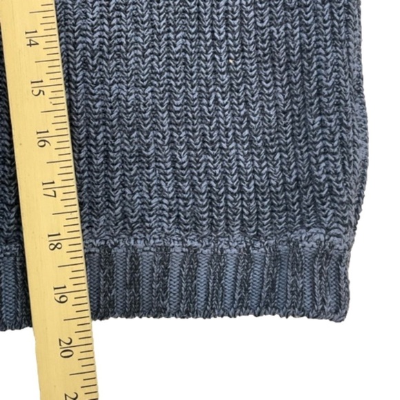 Willow Sweater Chunky Blue Mock Neck One Button Women’s Size Medium - Picture 6 of 9